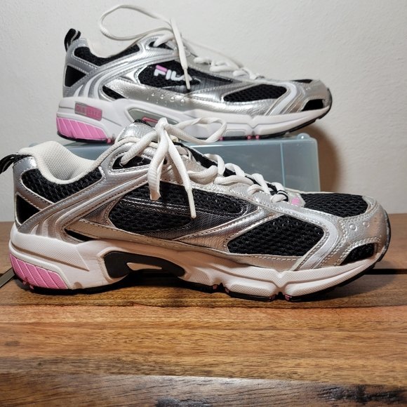 Womens Fila DLS Lite sneakers pink and gray great condition size 11 - Picture 2 of 10
